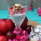 Basil Seed Pudding with Apple and Plum Compote