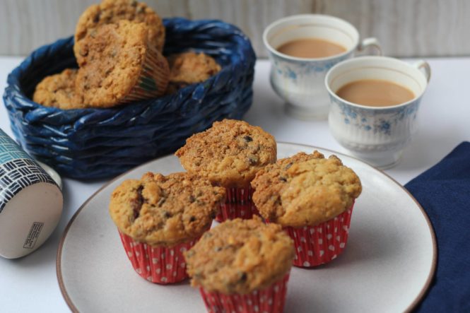 Peanut Butter Muffins with Oat Streusel and Nutella Filling